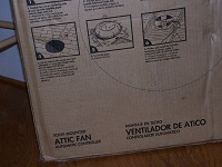 Back of attic fan box